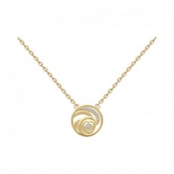 COLLIER 42CM P.OR CERCLE SPIRALES CZ